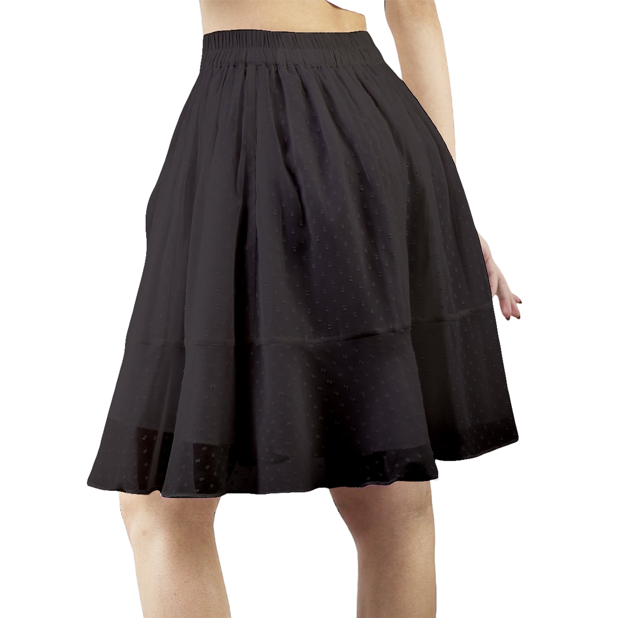 Artyska Women's Layered Ruffle Elastic Waist Above Knee Skirt