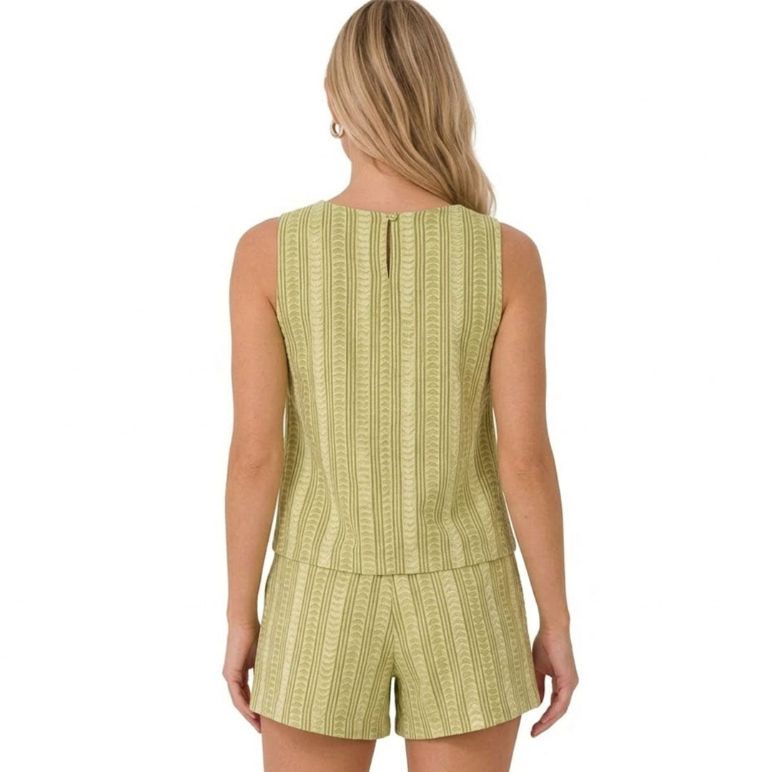 Artyska Women’s Printed 2-Piece Set – Sleeveless Top & Paperbag Waist Shorts Co-Ord Outfit