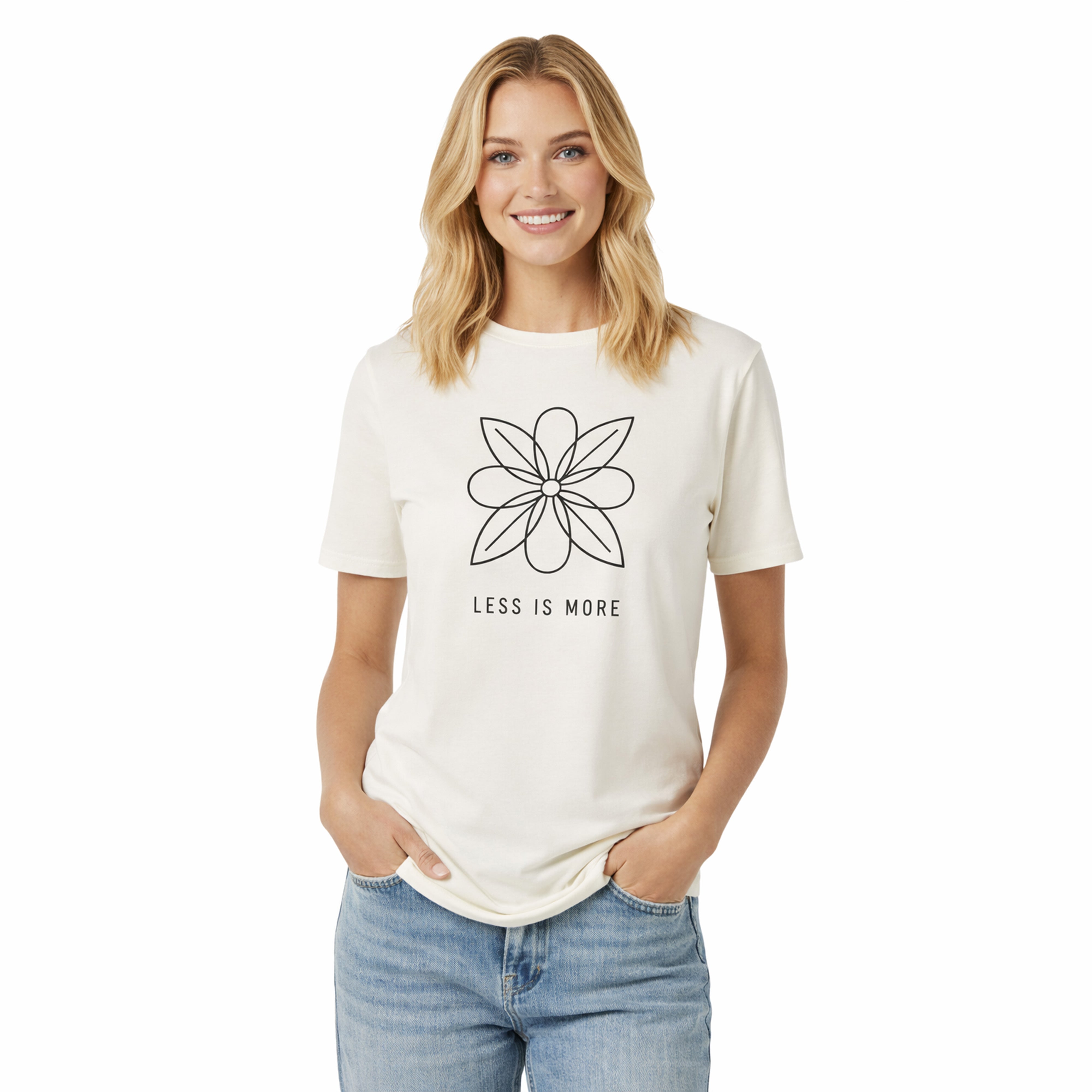 Artyska Less Is More Minimal Graphic Crewneck Tee