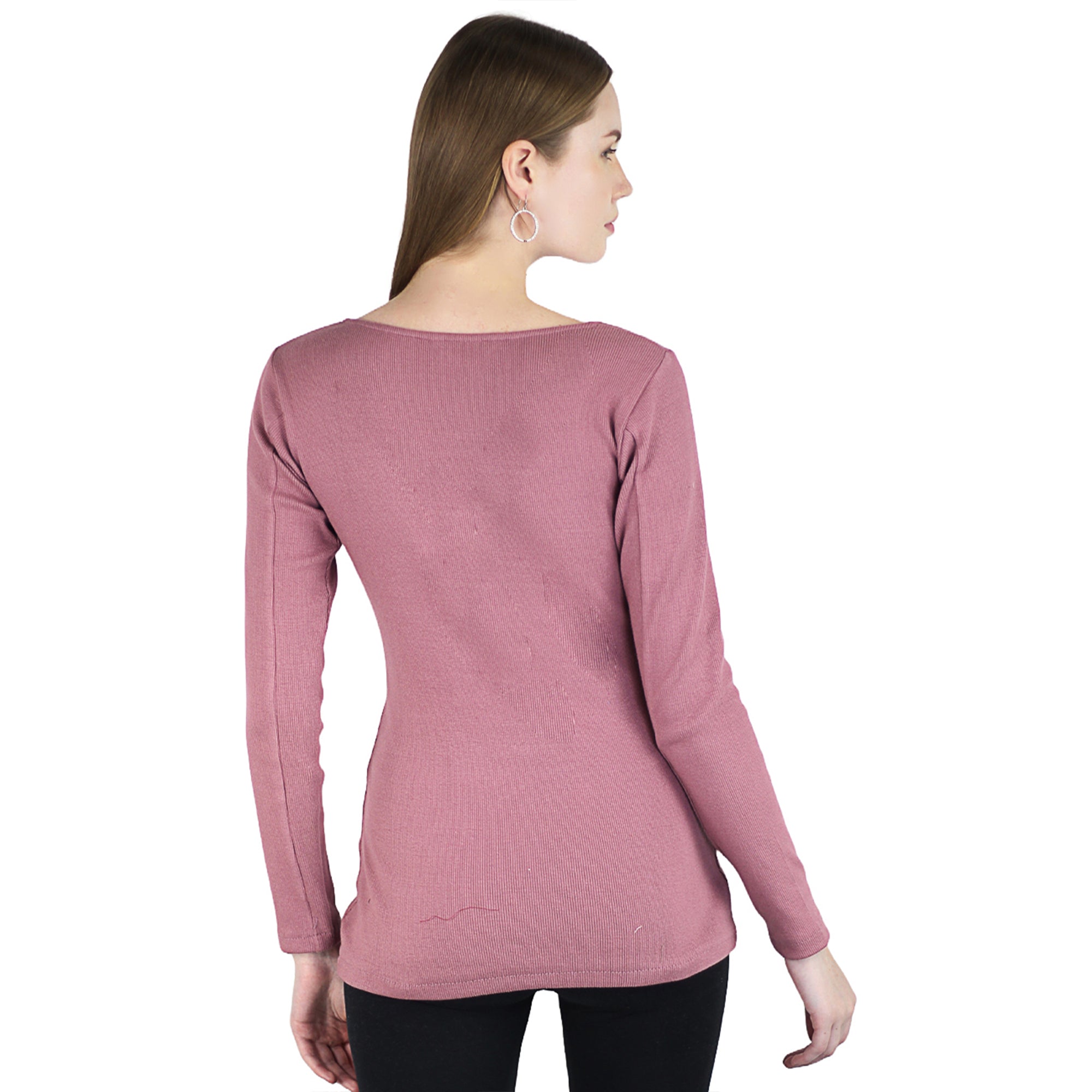 Artyska Women’s Ribbed Knit V-Neck Long Sleeve Fitted Top – Casual Layering Shirt for Work, Travel & Everyday Wear