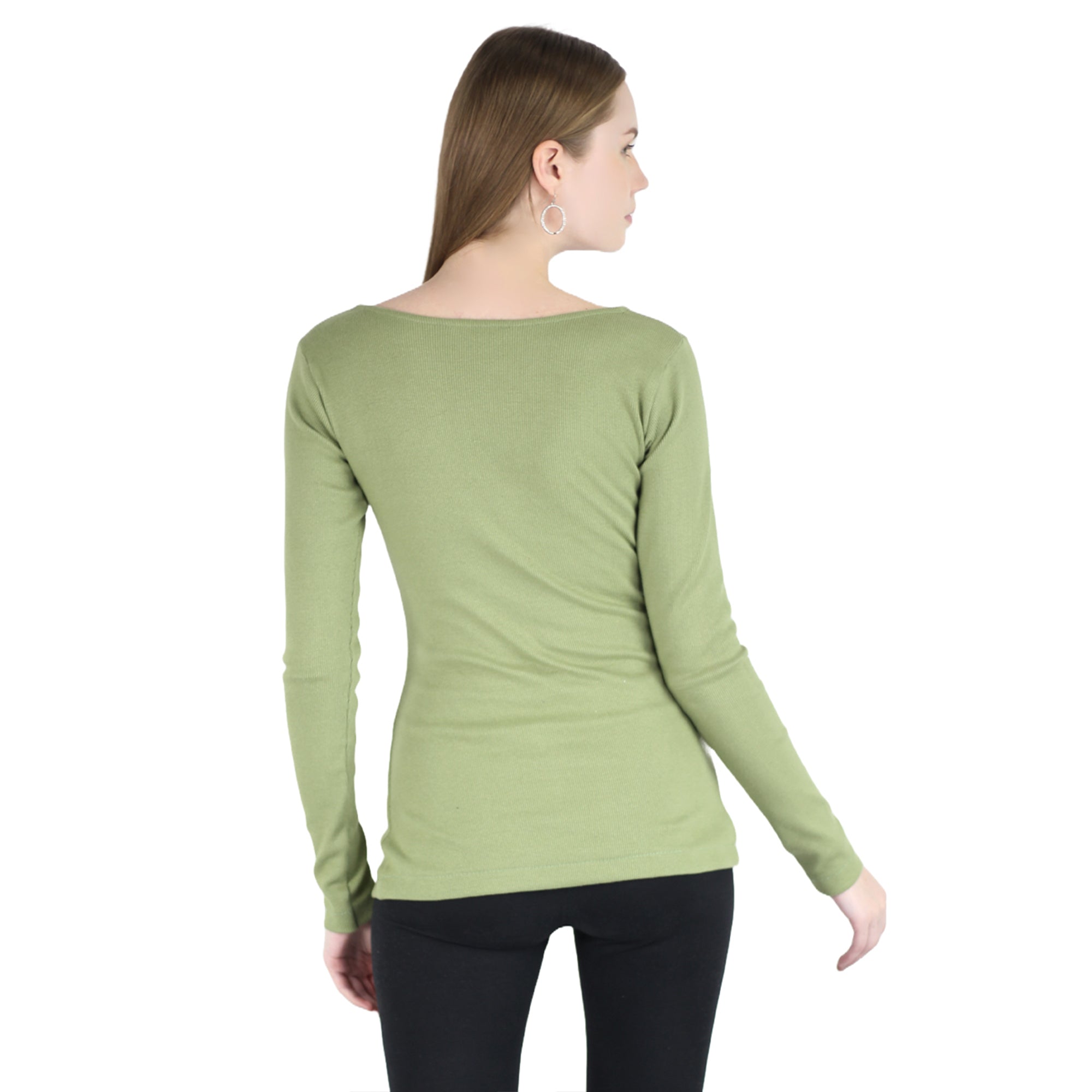 Artyska Women’s Ribbed Knit V-Neck Long Sleeve Fitted Top – Casual Layering Shirt for Work, Travel & Everyday Wear