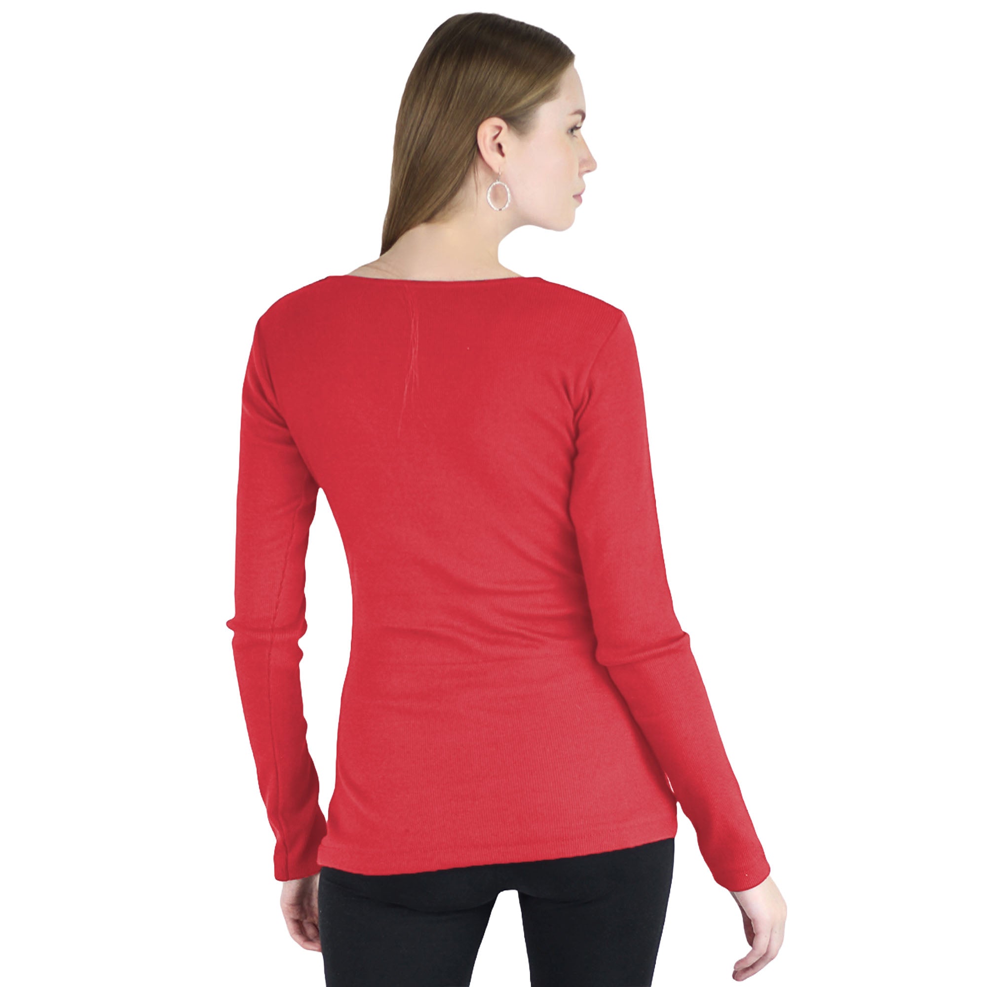 Artyska Women’s Ribbed Knit V-Neck Long Sleeve Fitted Top – Casual Layering Shirt for Work, Travel & Everyday Wear