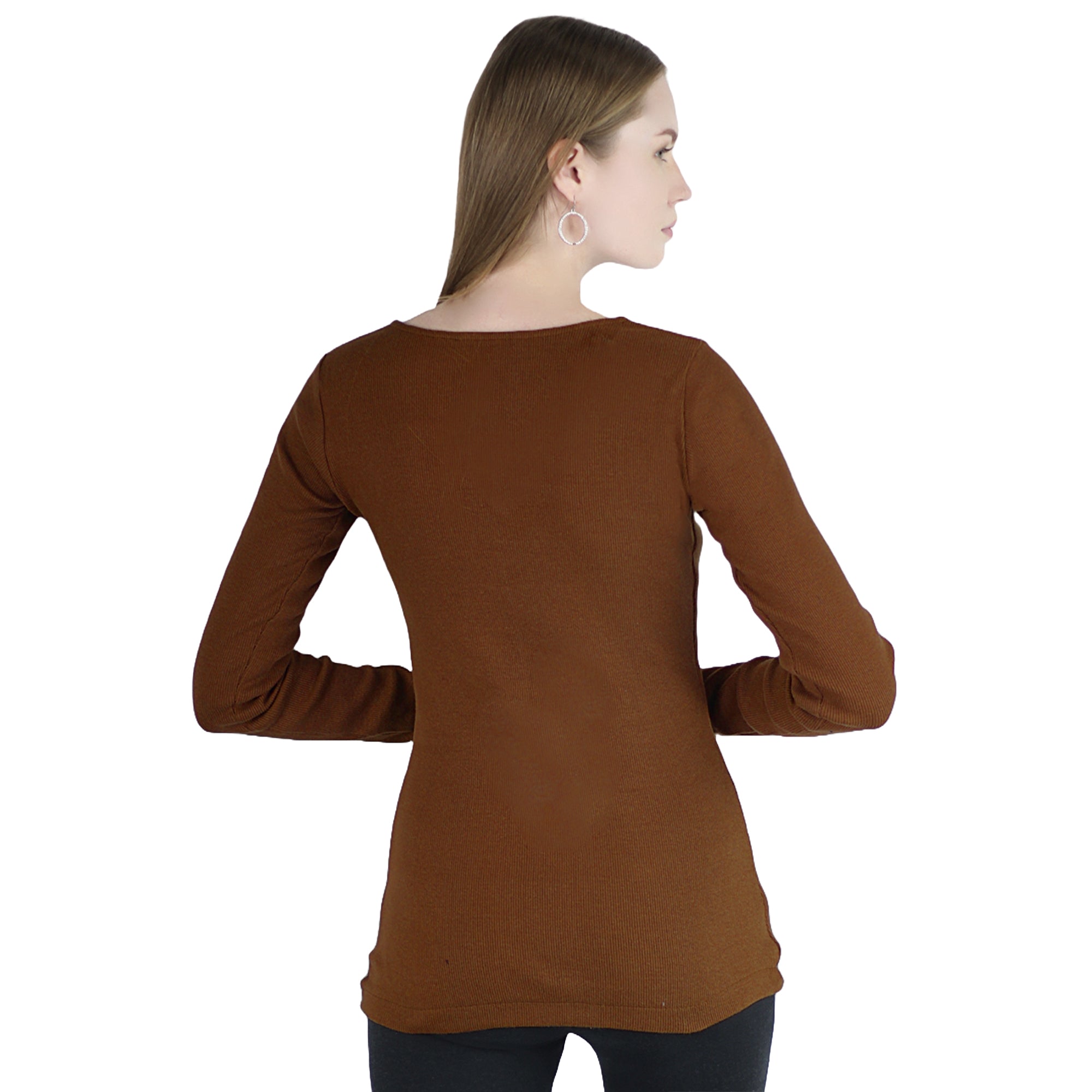 Artyska Women’s Ribbed Knit V-Neck Long Sleeve Fitted Top – Casual Layering Shirt for Work, Travel & Everyday Wear