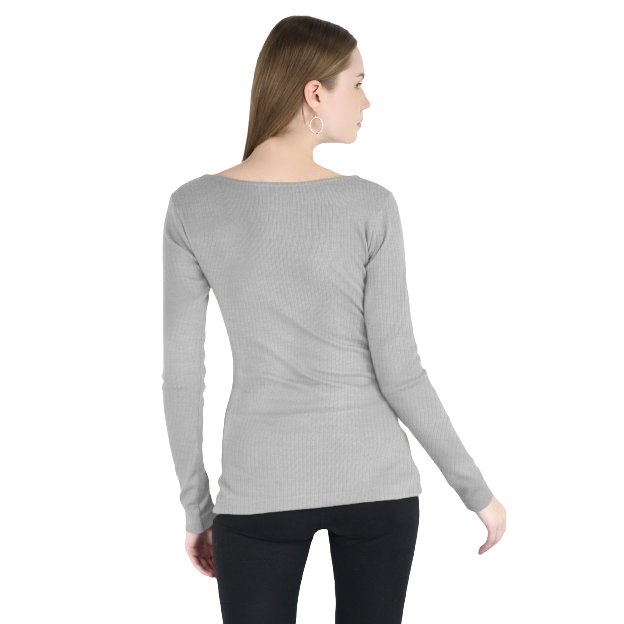 Artyska Women’s Ribbed Knit V-Neck Long Sleeve Fitted Top – Casual Layering Shirt for Work, Travel & Everyday Wear