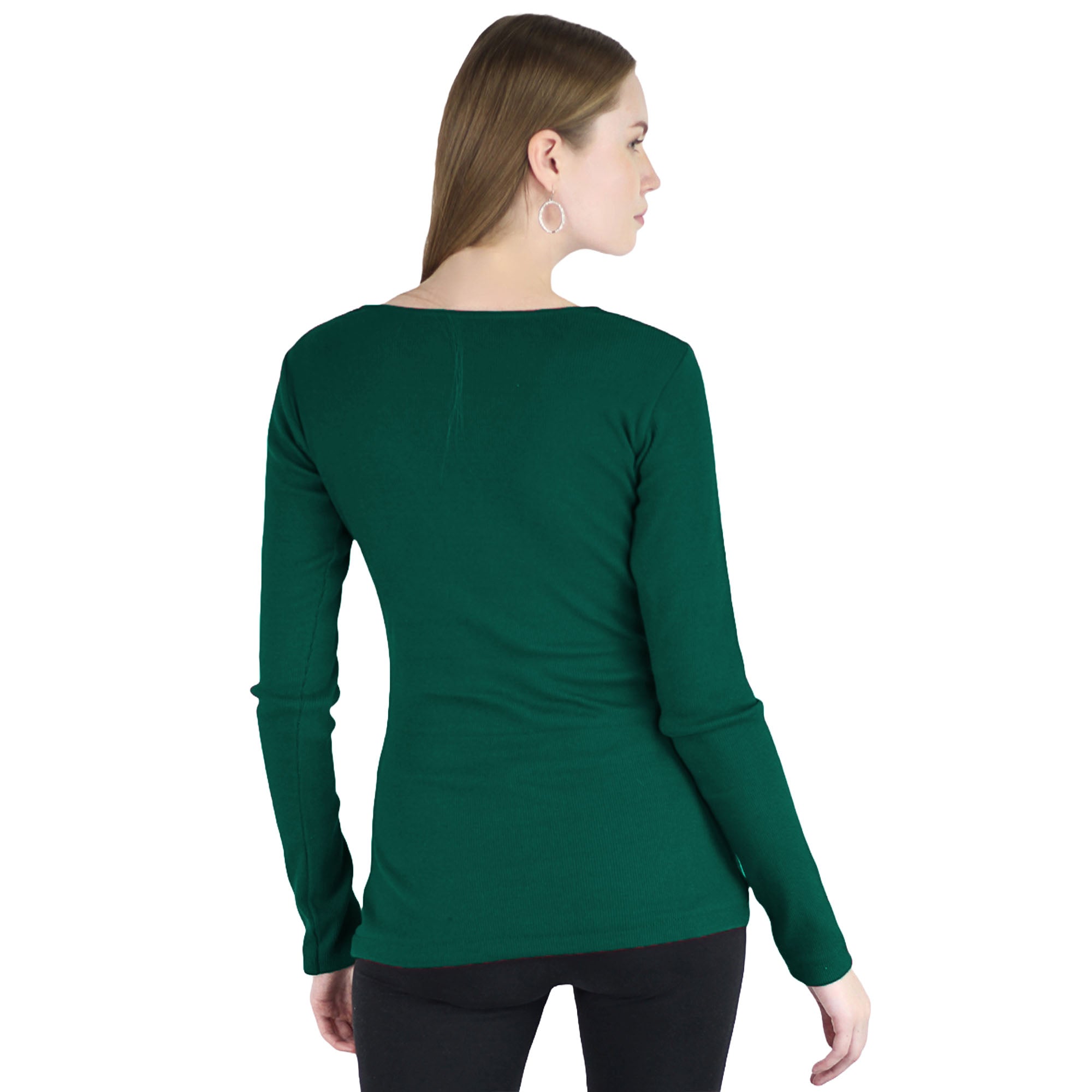 Artyska Women’s Ribbed Knit V-Neck Long Sleeve Fitted Top – Casual Layering Shirt for Work, Travel & Everyday Wear