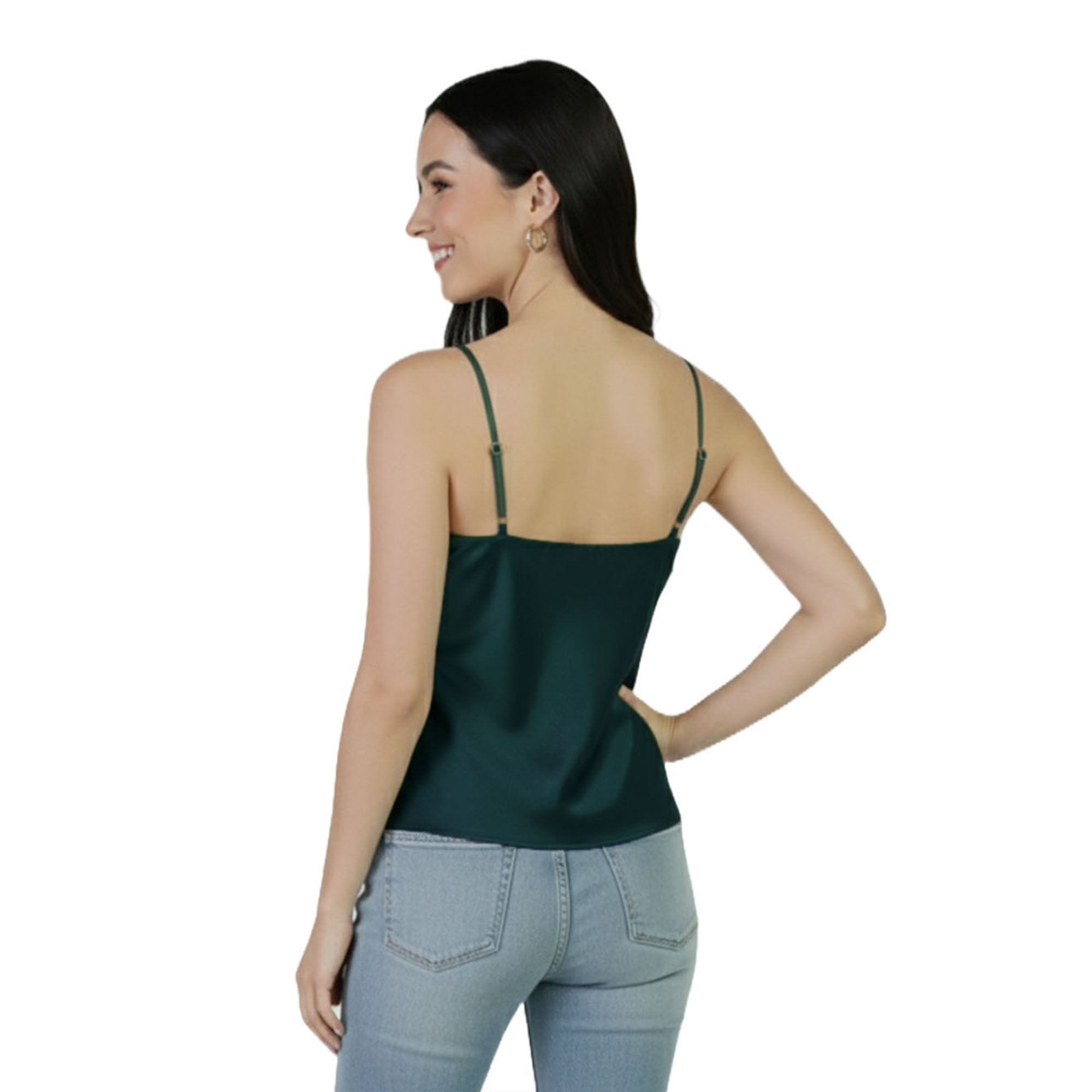 Artyska Women's Satin Cowl-Neck Spaghetti Strap Camisole Top – Elegant Silky