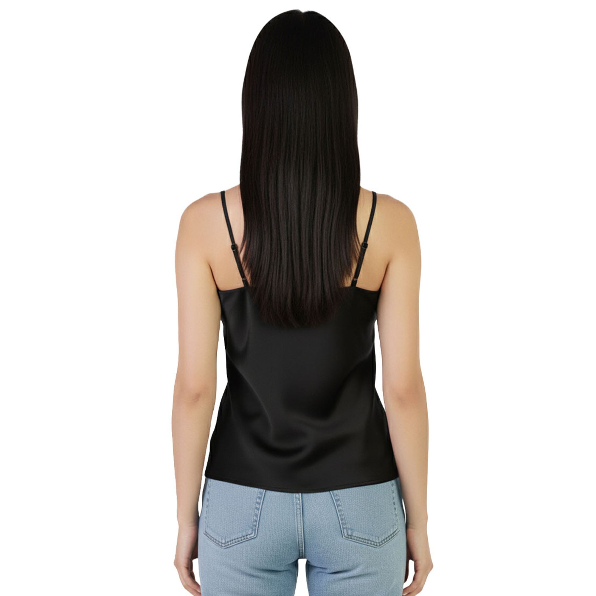 Artyska Women's Satin Cowl-Neck Spaghetti Strap Camisole Top – Elegant Silky