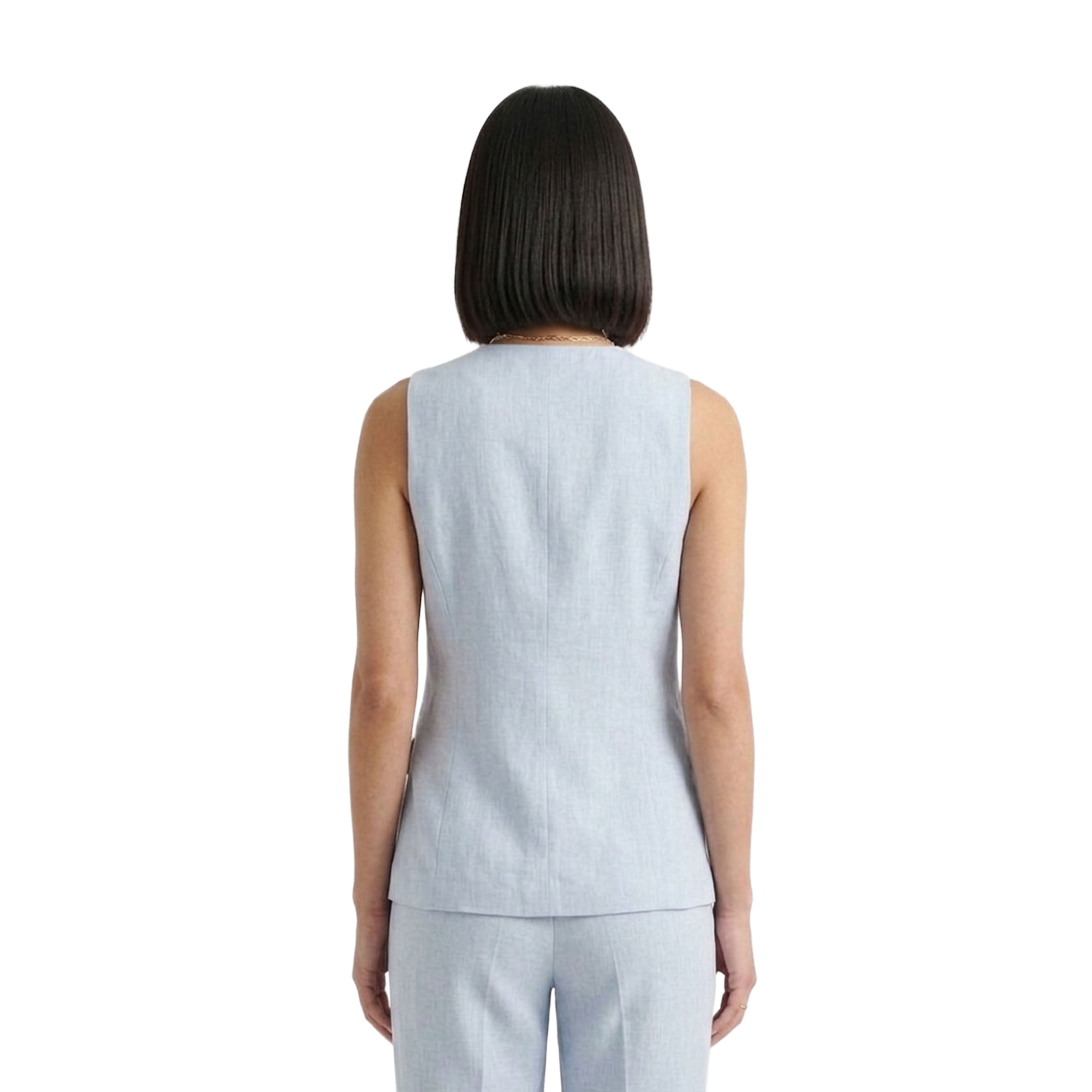 Artyska Women’s Linen Blend Asymmetrical Button-Front Tailored Vest – Sleeveless Waistcoat Top