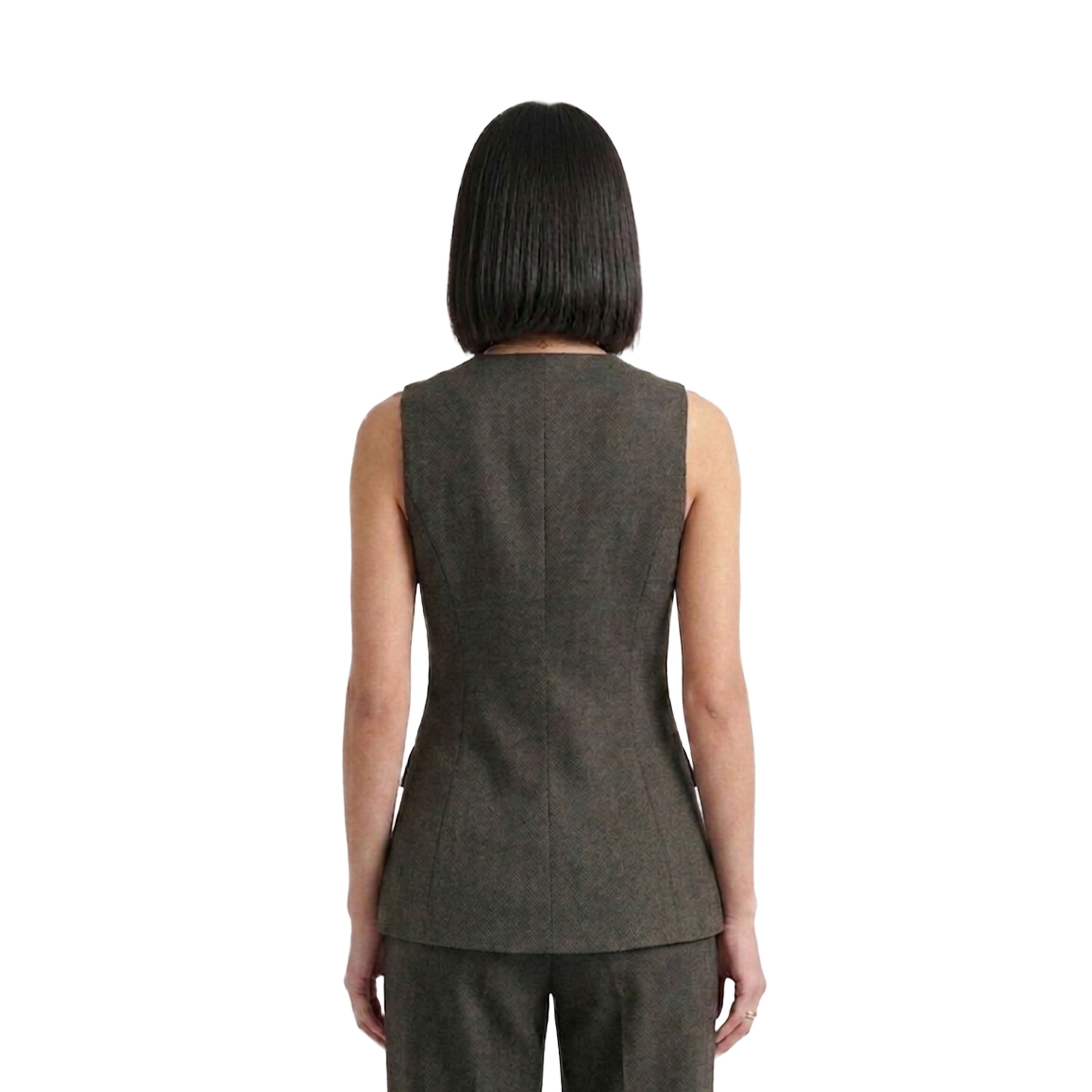 Artyska Women’s Linen Blend Asymmetrical Button-Front Tailored Vest – Sleeveless Waistcoat Top