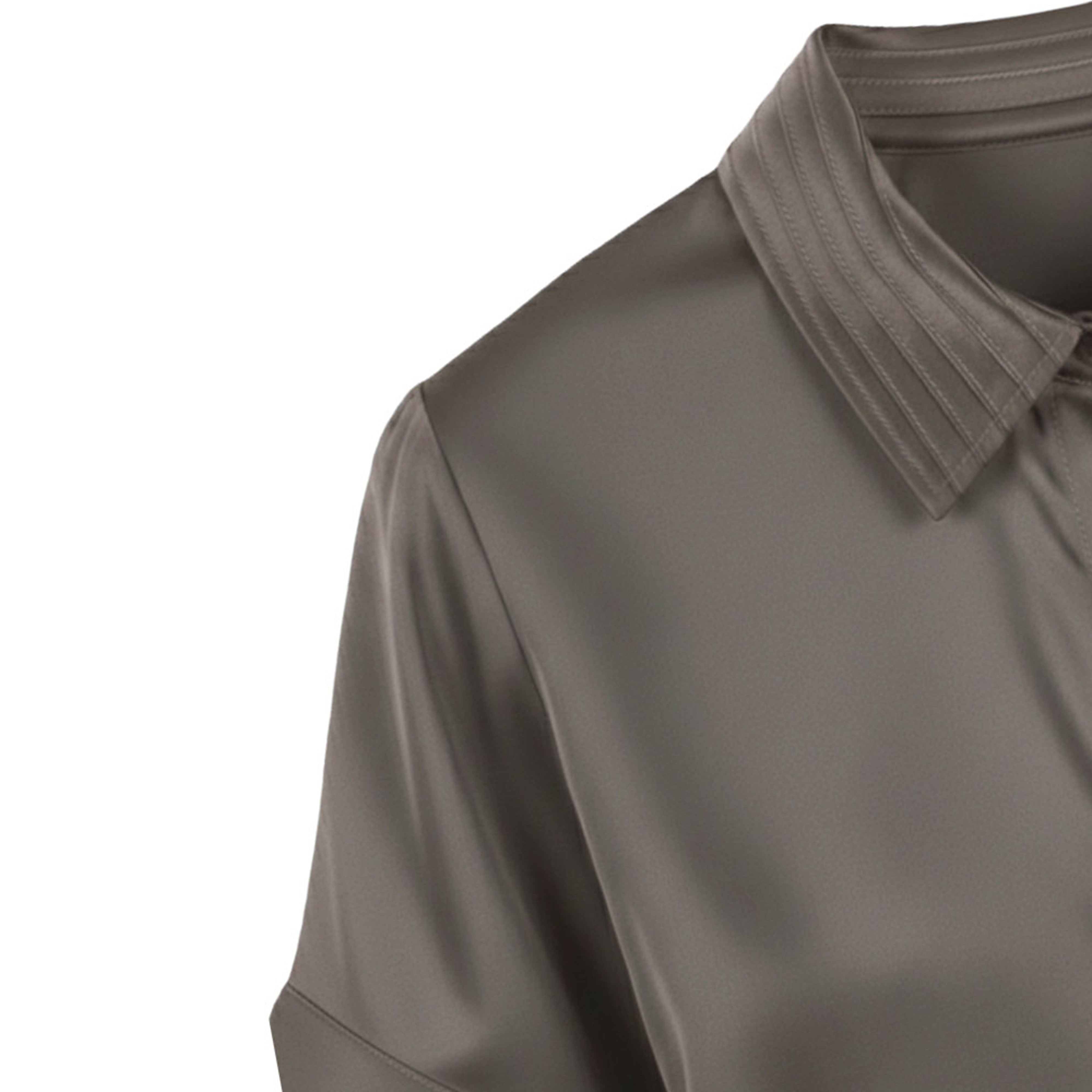 Artyska Women's Satin Short Sleeve Button Down Shirt