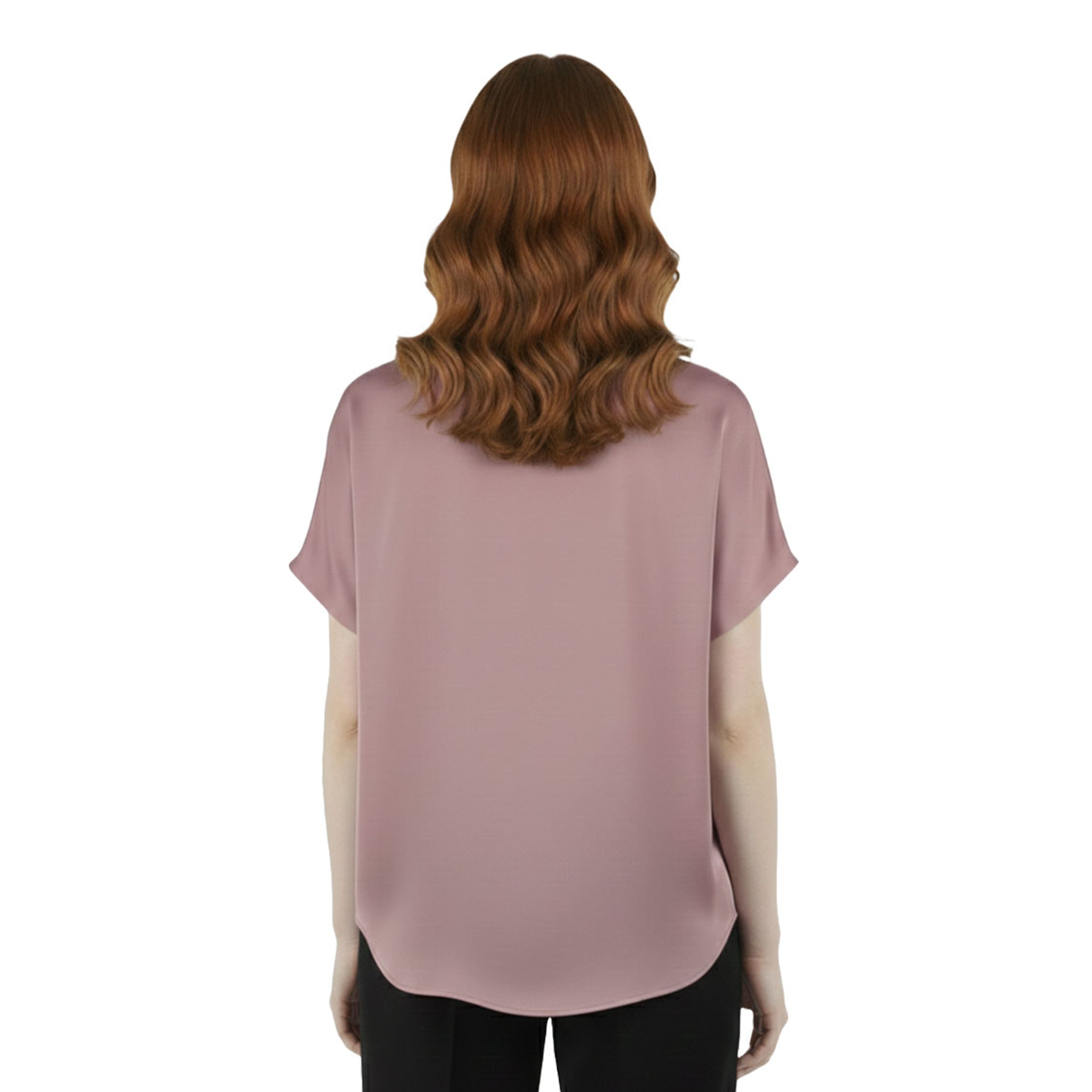 Artyska Women's Satin Short Sleeve Button Down Shirt