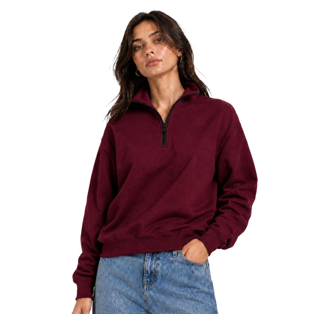 Artyska Women's Oversized Half Zip Pullover Sweatshirt