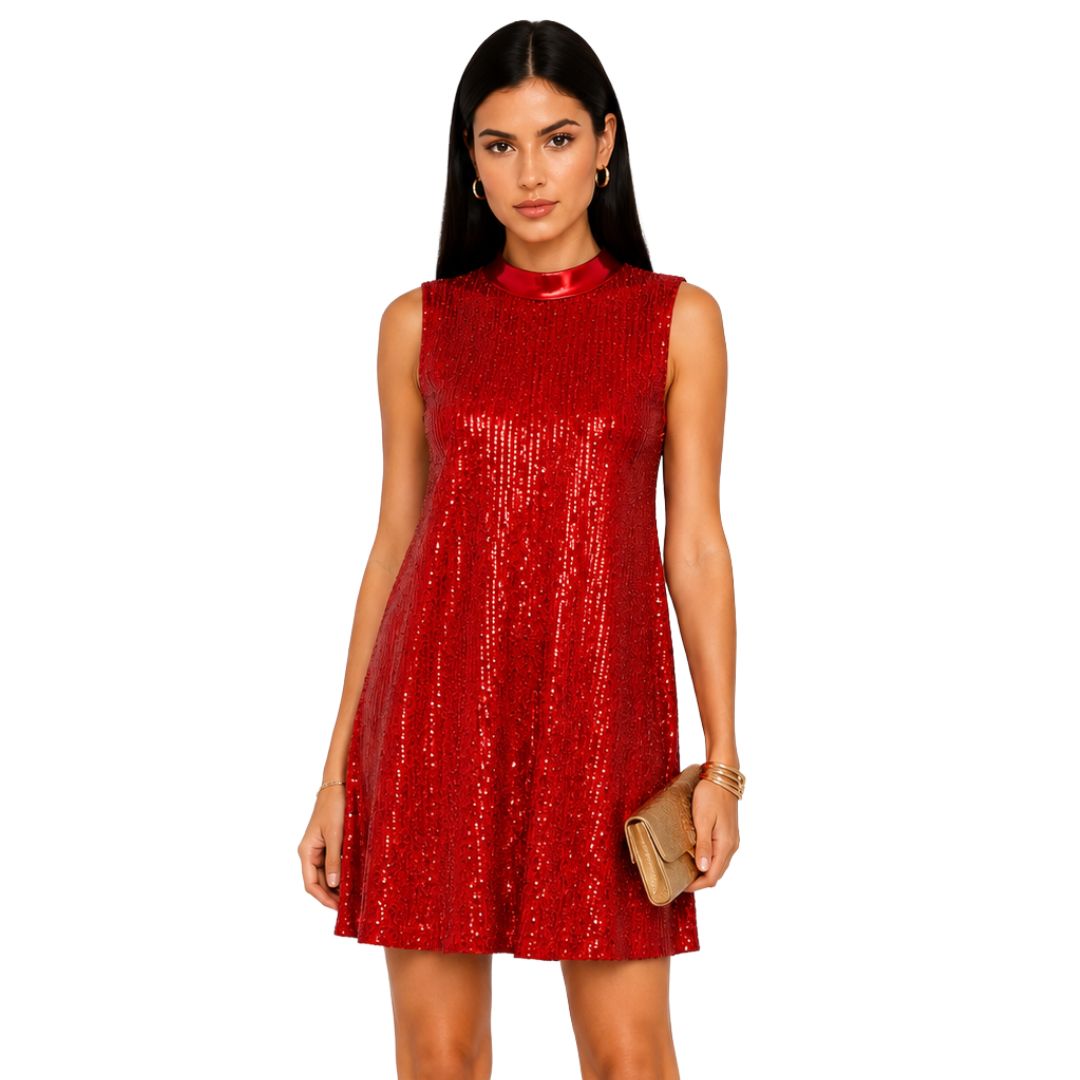 Artyska Women's Sequin Mini Dress with Satin Back Bow
