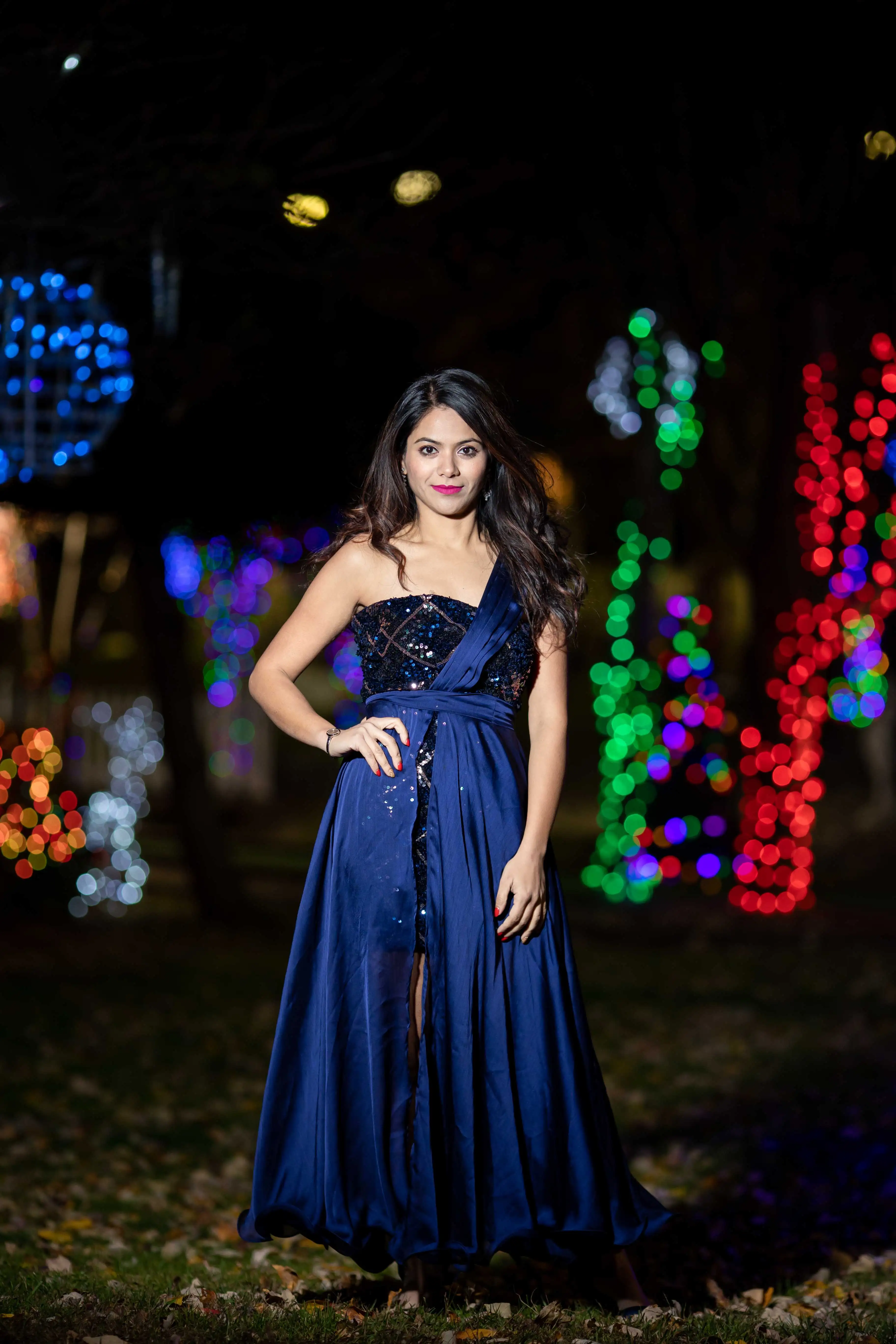 Blue Sequin and Shimmer Party Dress